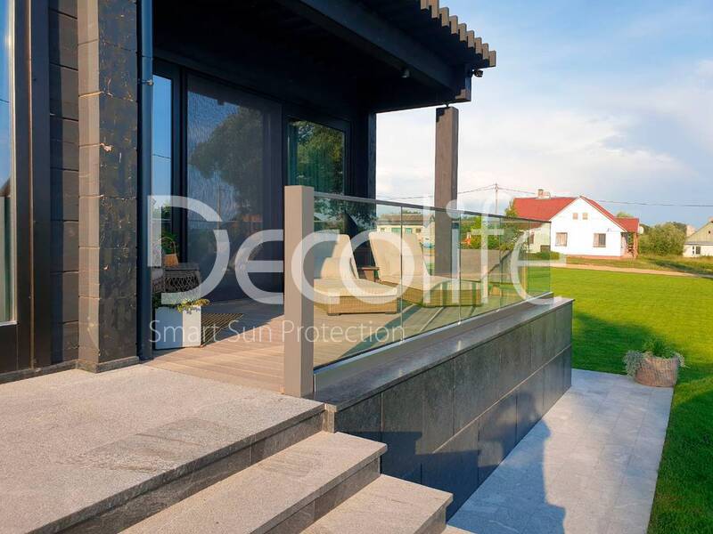 Pergola Decolife B600 PIR, glazing S200, glass railing B50 - 