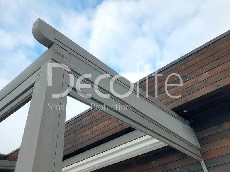 Wall tent pergola Decolife Project Light + LED lighting + Vertical system Zip 100 - 