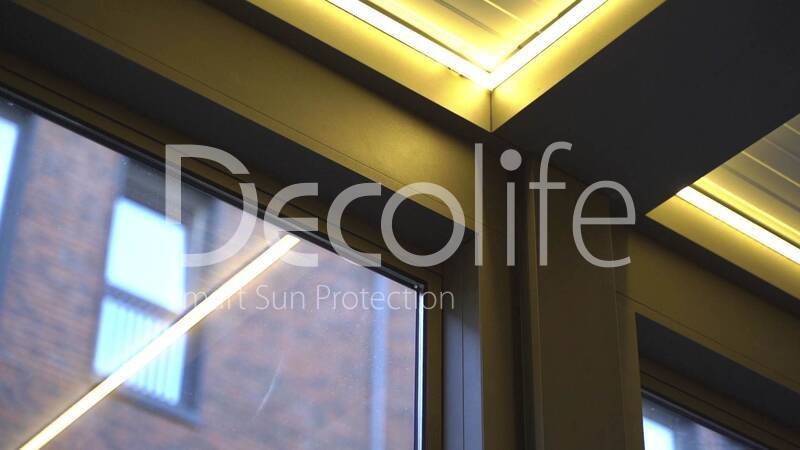 Pergola Decolife B600 PIR + Lifting glazing W700 with thermal break (warm series), implemented by partner ''TENT VERTEX'' - 