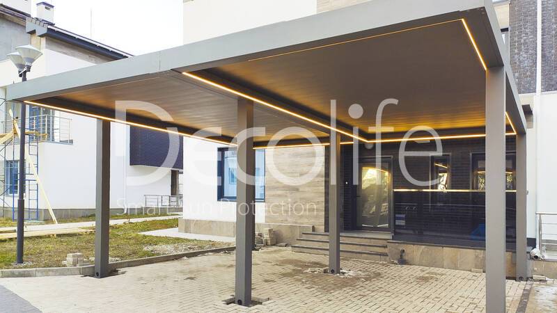 Pergola Decolife B400-25P Bioclimatic with cantilever overhang - 