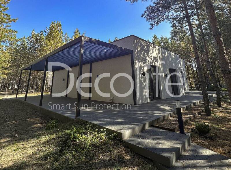 Pergola Decolife with static lamellas B200 MAF + Bioclimatic B500-20P, the object was implemented by partner ''Territoriya komforta'' - 